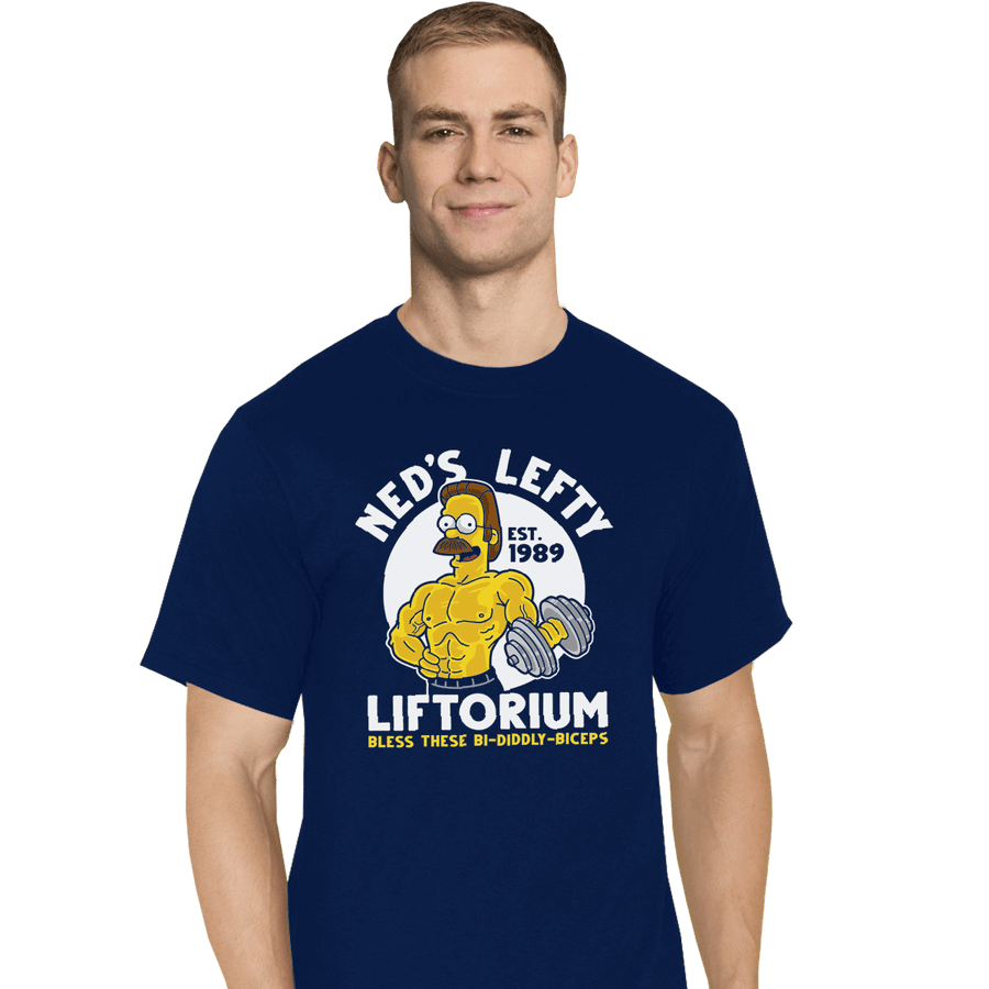 Shirts T-Shirts, Tall / Large / Navy Ned's Lefty Liftorium