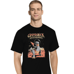 Shirts T-Shirts, Tall / Large / Black Space Pulp Robot Dinosaur Hero
