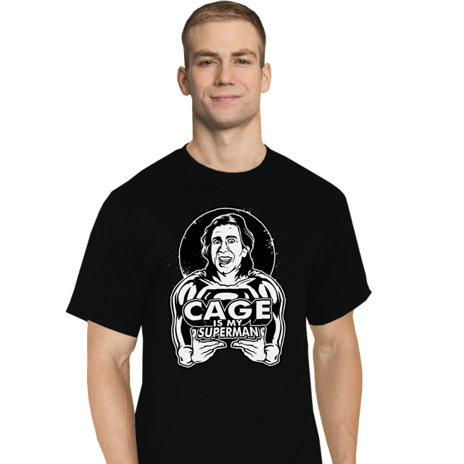 Daily_Deal_Shirts T-Shirts, Tall / Large / Black Cage Is My Superman