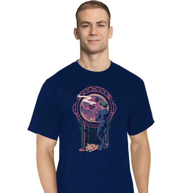 Daily_Deal_Shirts T-Shirts, Tall / Large / Navy Space Cowboy Contemplation