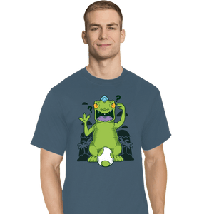 Shirts T-Shirts, Tall / Large / Indigo Blue Dinosaur Island