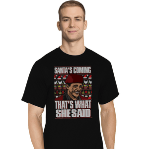 Shirts T-Shirts, Tall / Large / Black Santa's Coming