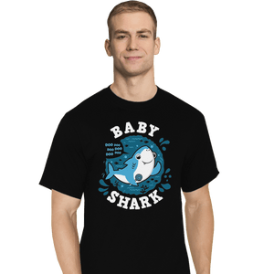 Shirts T-Shirts, Tall / Large / Black Cute Baby Shark