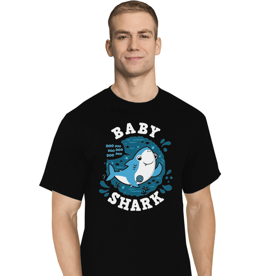 Shirts T-Shirts, Tall / Large / Black Cute Baby Shark