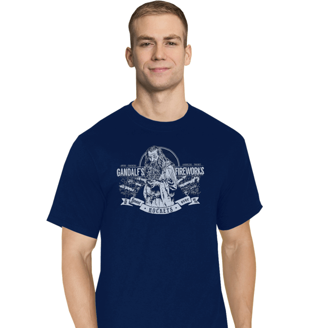 Secret_Shirts T-Shirts, Tall / Large / Navy Gandalf's Fireworks