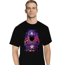Load image into Gallery viewer, Shirts T-Shirts, Tall / Large / Black Glitch Captain America
