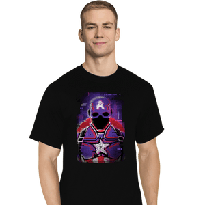 Shirts T-Shirts, Tall / Large / Black Glitch Captain America