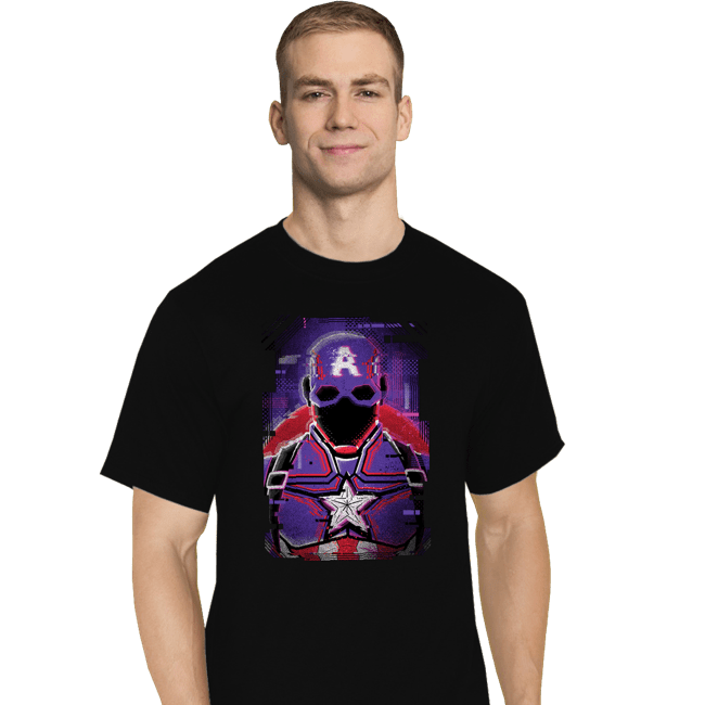 Shirts T-Shirts, Tall / Large / Black Glitch Captain America