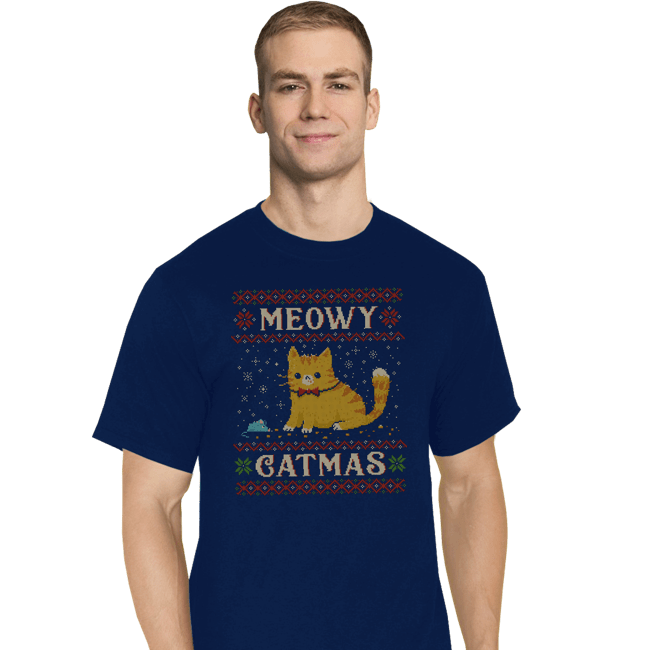 Daily_Deal_Shirts T-Shirts, Tall / Large / Navy Meowy Catmas