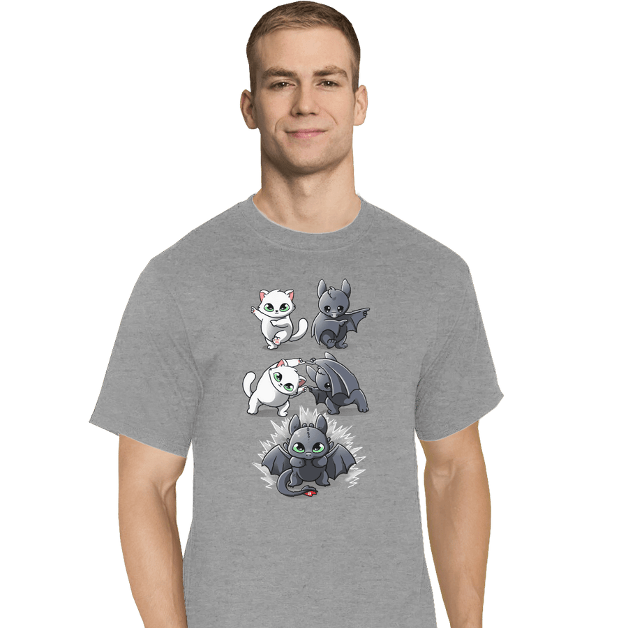 Shirts T-Shirts, Tall / Large / Sports Grey Night Fury Fusion
