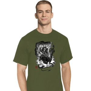 Shirts T-Shirts, Tall / Large / Military Green The Hunter And The Demon