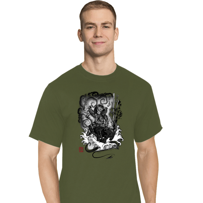 Shirts T-Shirts, Tall / Large / Military Green The Hunter And The Demon