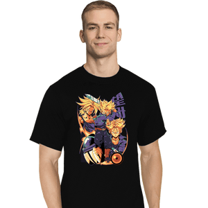 Daily_Deal_Shirts T-Shirts, Tall / Large / Black Saiyan Time Traveller