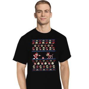Shirts T-Shirts, Tall / Large / Black Christmas Man