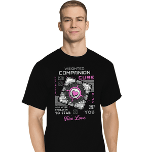 Secret_Shirts T-Shirts, Tall / Large / Black Companion Cube