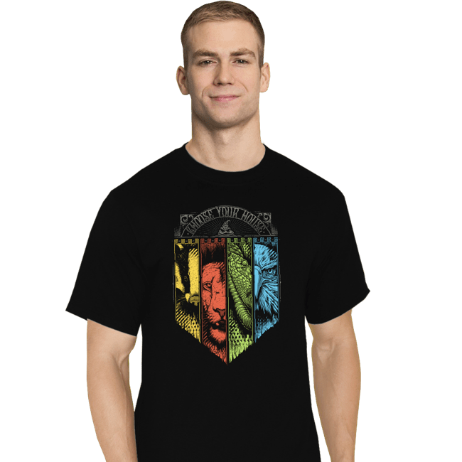 Daily_Deal_Shirts T-Shirts, Tall / Large / Black Choose Your House