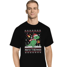 Load image into Gallery viewer, Shirts T-Shirts, Tall / Large / Black Merry T-Rexmas

