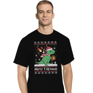 Shirts T-Shirts, Tall / Large / Black Merry T-Rexmas