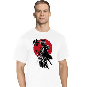 Daily_Deal_Shirts T-Shirts, Tall / Large / White Kenshin Sumi-e