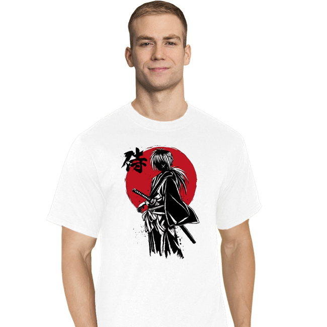 Daily_Deal_Shirts T-Shirts, Tall / Large / White Kenshin Sumi-e