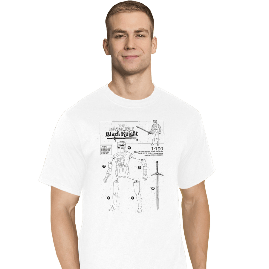 Shirts T-Shirts, Tall / Large / White The Invincible Black Knight