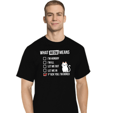 Load image into Gallery viewer, Secret_Shirts T-Shirts, Tall / Large / Black Meows Decoded
