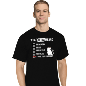 Secret_Shirts T-Shirts, Tall / Large / Black Meows Decoded