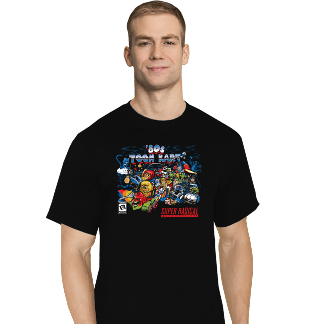 Daily_Deal_Shirts T-Shirts, Tall / Large / Black 80s Toon Kart