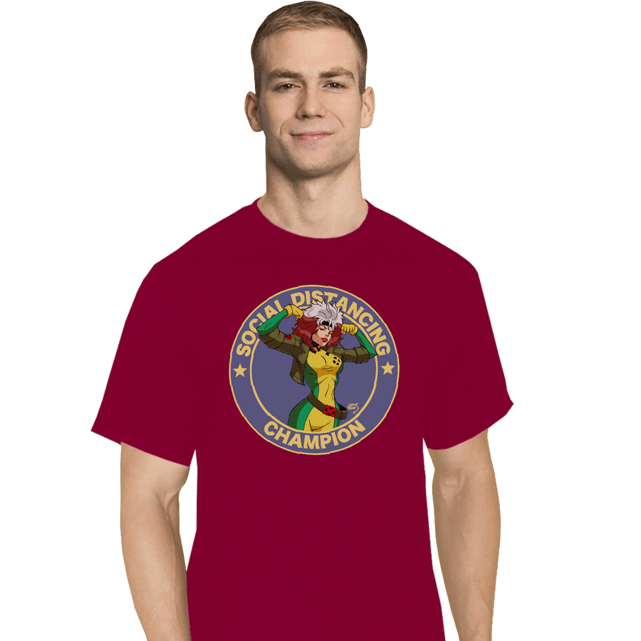 Shirts T-Shirts, Tall / Large / Red Rogue Social Distancing Champion