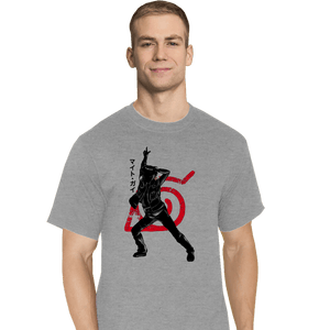 Shirts T-Shirts, Tall / Large / Sports Grey Crimson Might Guy