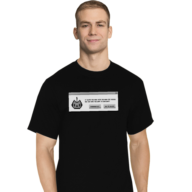 Shirts T-Shirts, Tall / Large / Black Alert Cat