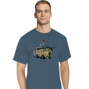 Daily_Deal_Shirts T-Shirts, Tall / Large / Indigo Blue Surfing In The Turtle Van