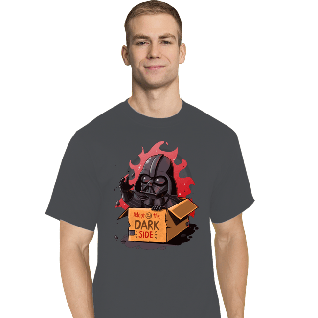 Daily_Deal_Shirts T-Shirts, Tall / Large / Charcoal Adopt The Dark Side