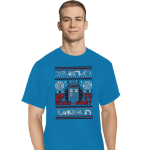 Shirts T-Shirts, Tall / Large / Royal Blue Timey Wimey Christmas