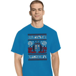 Shirts T-Shirts, Tall / Large / Royal Blue Timey Wimey Christmas