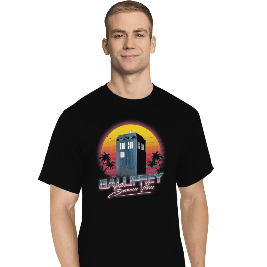 Shirts T-Shirts, Tall / Large / Black Gallifrey Summer Vibes