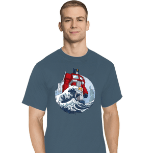 Secret_Shirts T-Shirts, Tall / Large / Indigo Blue Optimus Wave