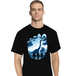 Daily_Deal_Shirts T-Shirts, Tall / Large / Black Brachiosaurus Footprint