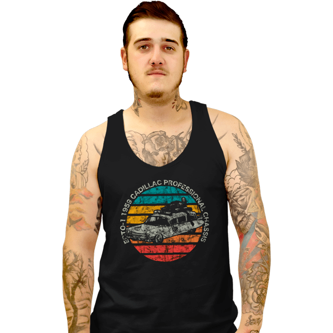 Shirts Tank Top, Unisex / Small / Black Retro Ecto-1 Sun