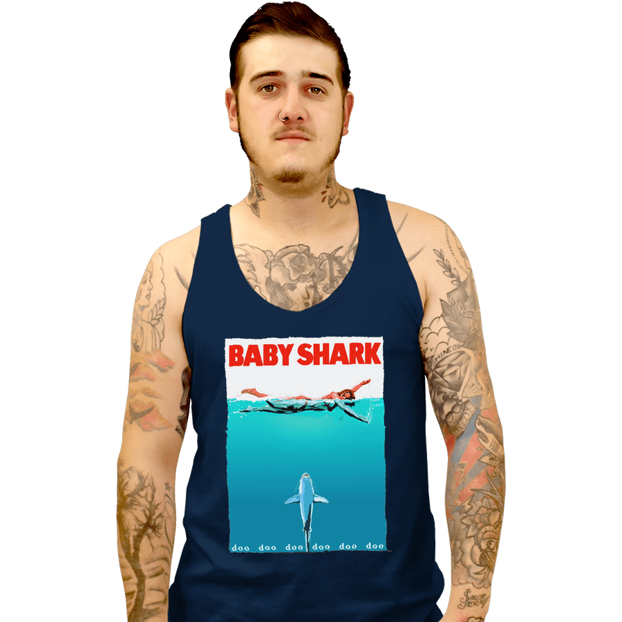 Shirts Tank Top, Unisex / Small / Navy Baby Shark