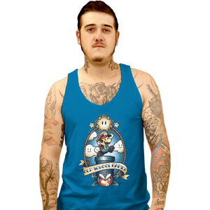 Shirts Tank Top, Unisex / Small / Sapphire Super Old School Gamer