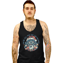 Load image into Gallery viewer, Secret_Shirts Tank Top, Unisex / Small / Black Christmas Cat
