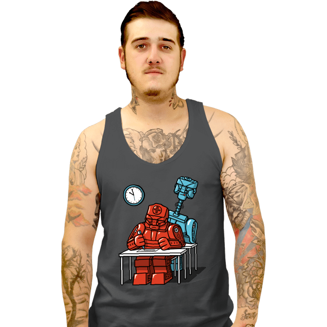 Secret_Shirts Tank Top, Unisex / Small / Charcoal Robot Exam