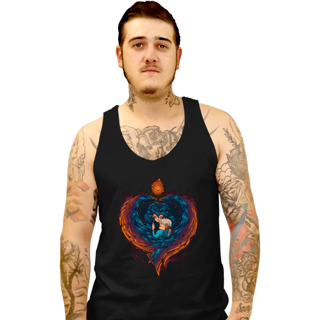 Secret_Shirts Tank Top, Unisex / Small / Black Heart On  Fire