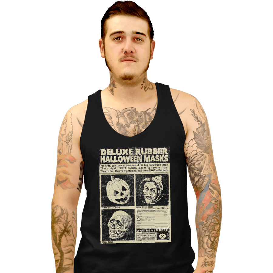 Shirts Tank Top, Unisex / Small / Black Three Halloween Masks