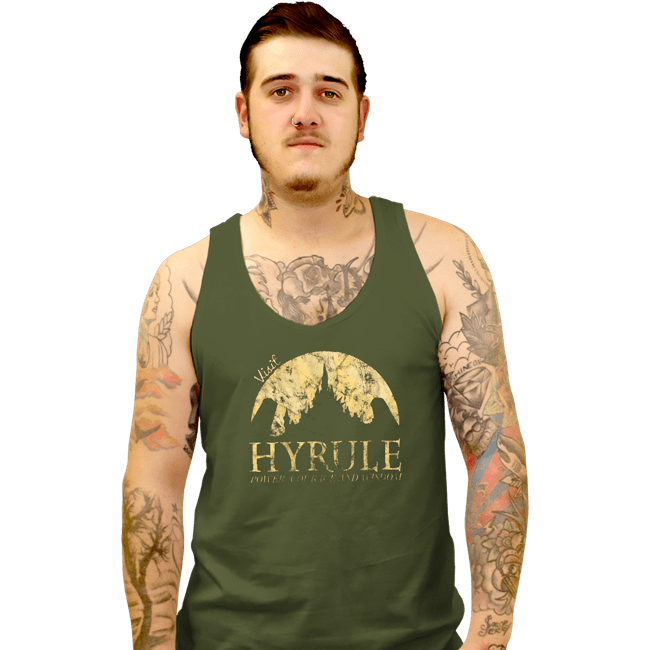 Shirts Tank Top, Unisex / Small / Military Green Hyrule Tourist