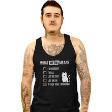 Load image into Gallery viewer, Shirts Tank Top, Unisex / Small / Black Meow Meaning
