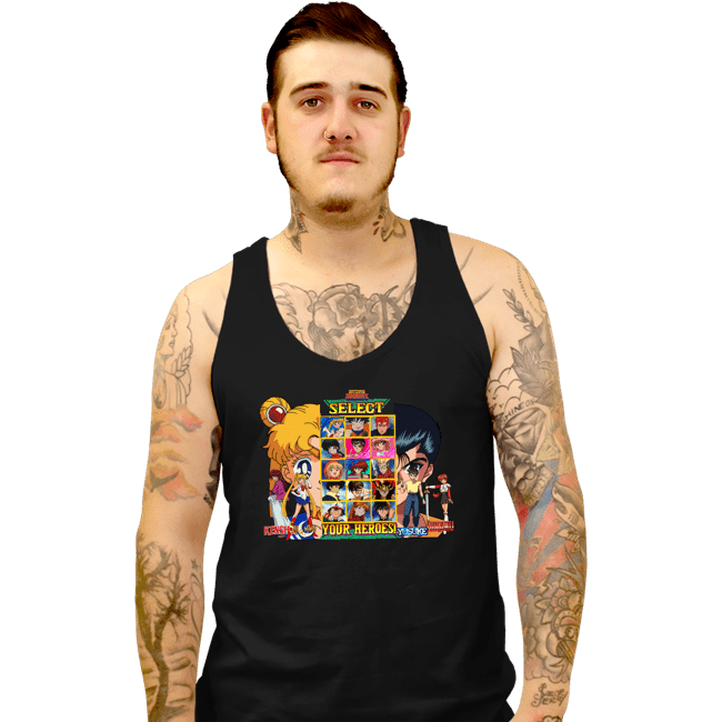 Secret_Shirts Tank Top, Unisex / Small / Black Select 90s Anime Hero