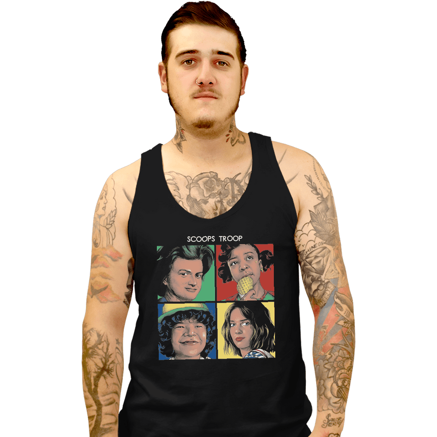 Shirts Tank Top, Unisex / Small / Black Scoops Troop