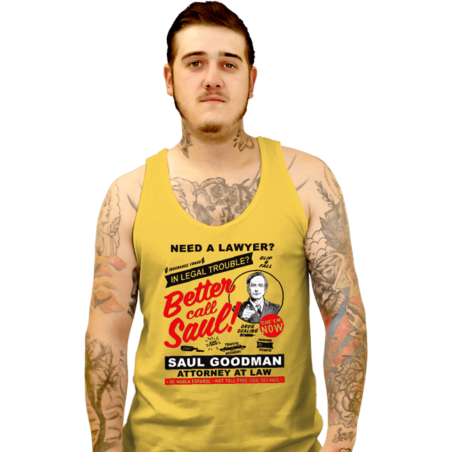Secret_Shirts Tank Top, Unisex / Small / Gold Legal Trouble